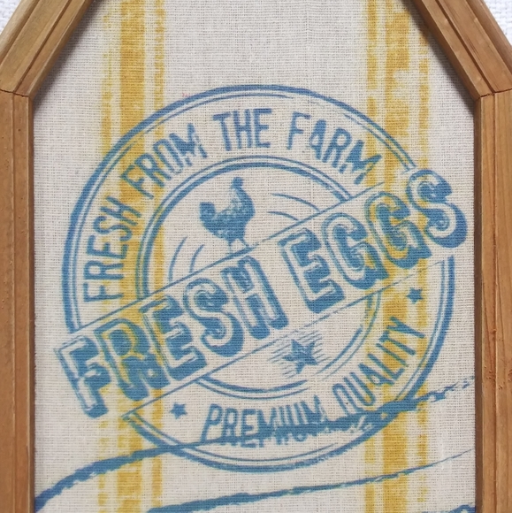 "Fresh Eggs" Wooden Canvas Wall Hanging Decor - Picture 2 of 5